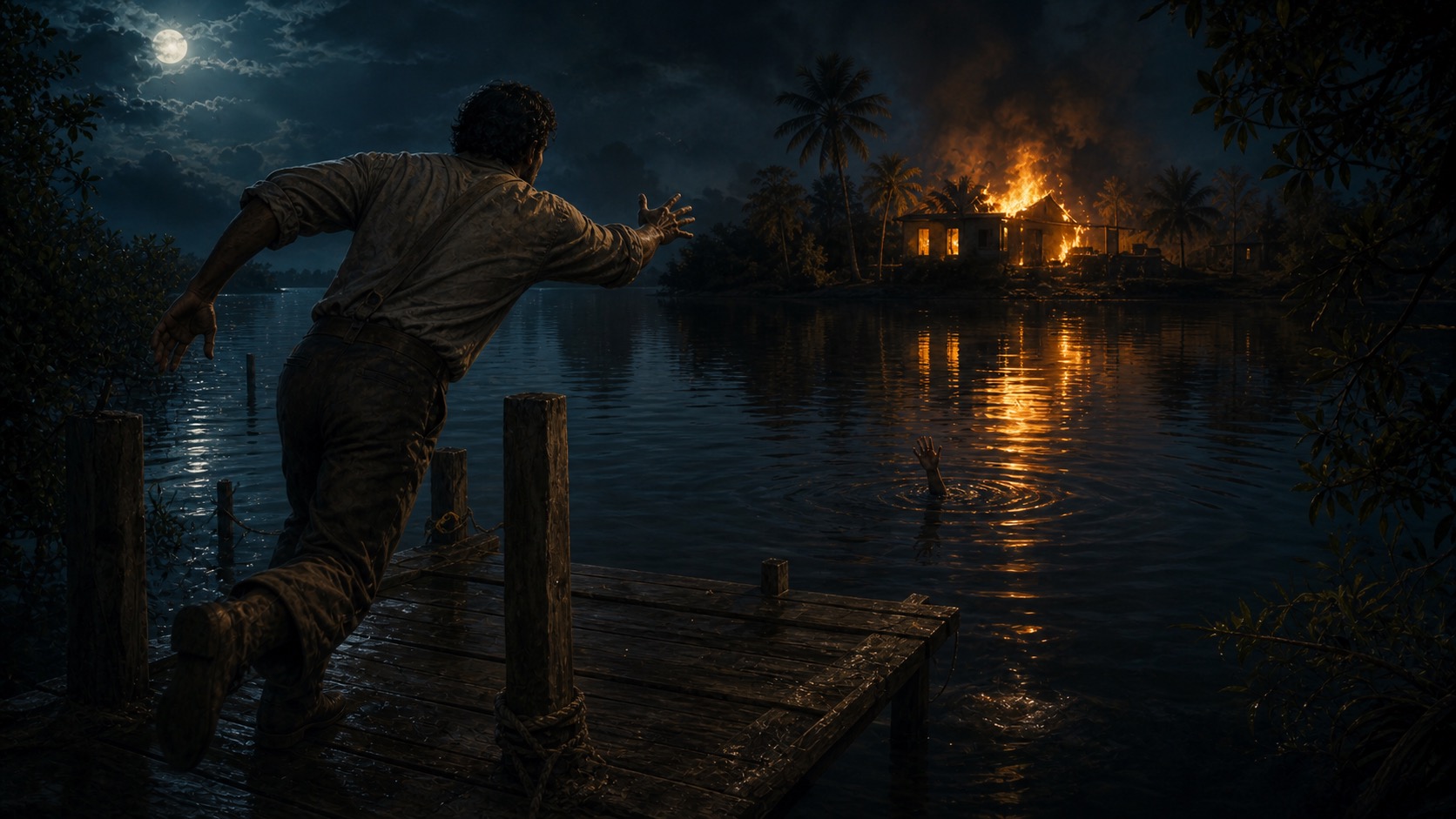 Editorial illustration for The Carpenter of the Lagoon in Tampico, Tamaulipas.