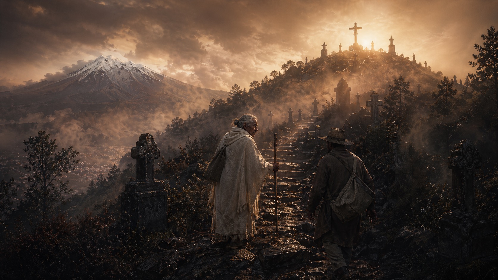 Editorial illustration for The Guardian of Sacromonte in Amecameca, State of Mexico.