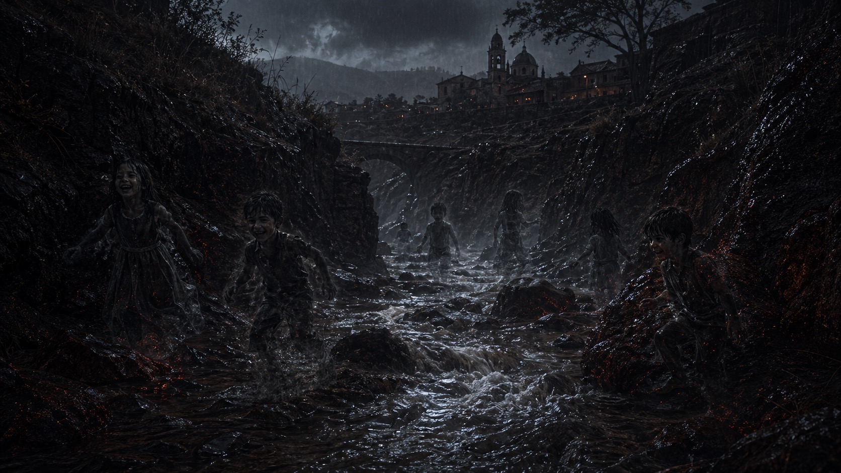 Editorial illustration for The Children of the Ravine in Atlautla, State of Mexico.