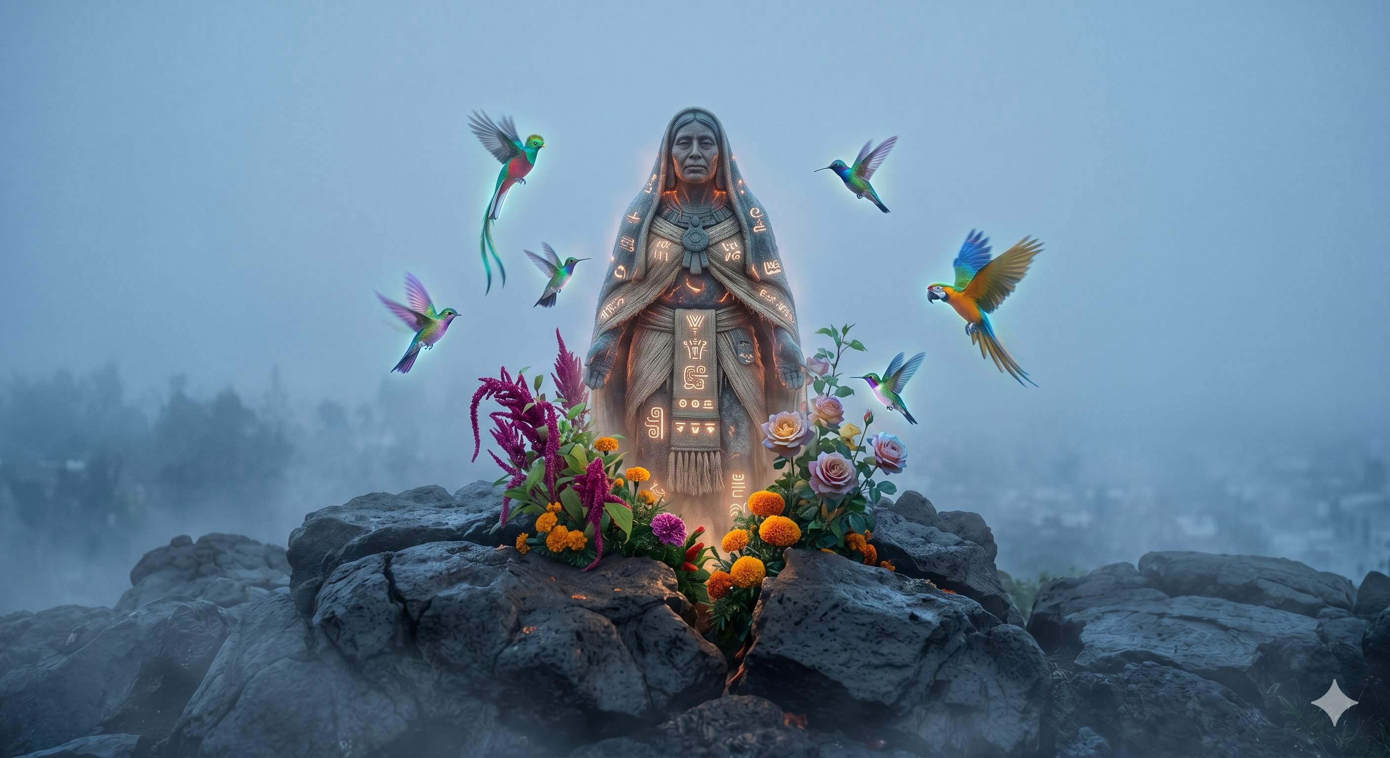 Editorial illustration for The Ancient Mother of Tepeyac in Gustavo A. Madero, Mexico City.