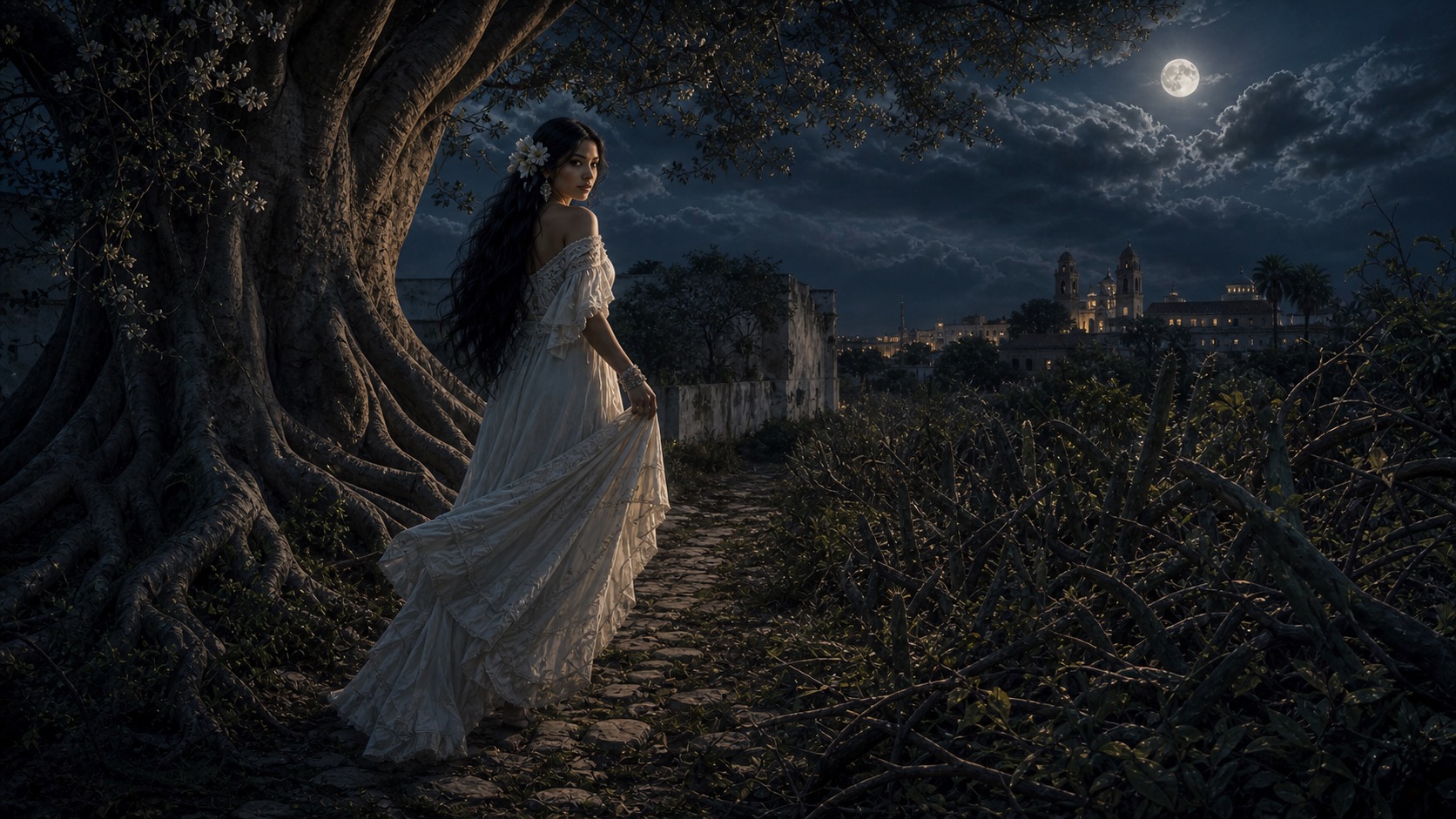 Editorial illustration for The Xtabay of Merida in Mérida, Yucatán.